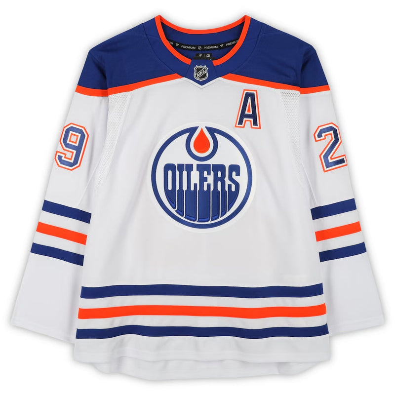 Leon Draisaitl Autographed Edmonton Oilers White Jersey-3