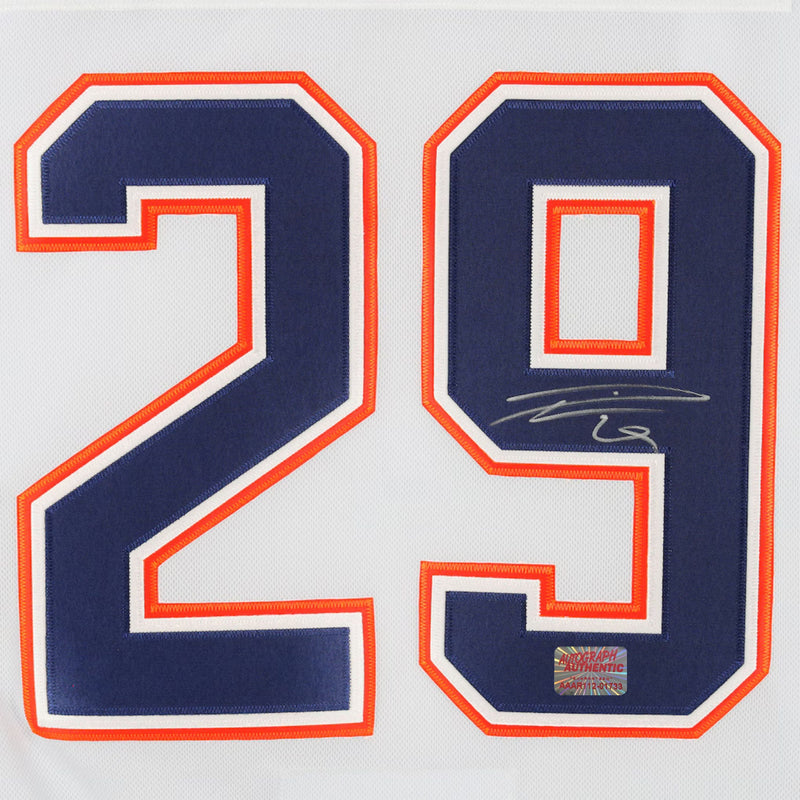 Leon Draisaitl Autographed Edmonton Oilers White Jersey-4