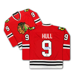 Bobby Hull Autographed Chicago Blackhawks Red Jersey-3