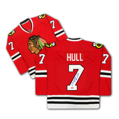 Bobby Hull Autographed Chicago Blackhawks Red Jersey #7-1