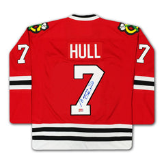 Bobby Hull Autographed Chicago Blackhawks Red Jersey #7-2