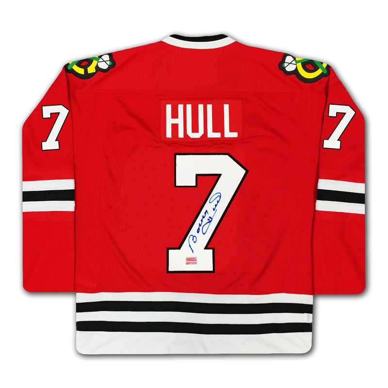 Bobby Hull Autographed Chicago Blackhawks Red Jersey #7-2