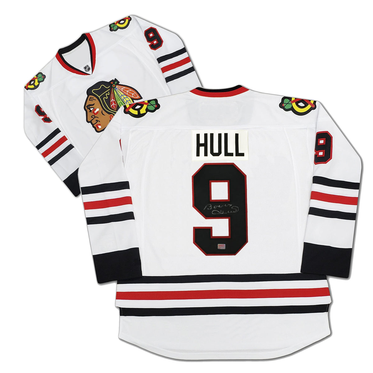 Bobby Hull Autographed Chicago Blackhawks White Jersey-3