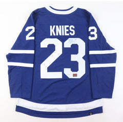 Matthew Knies Autographed Toronto Maple Leafs Blue Jersey-1
