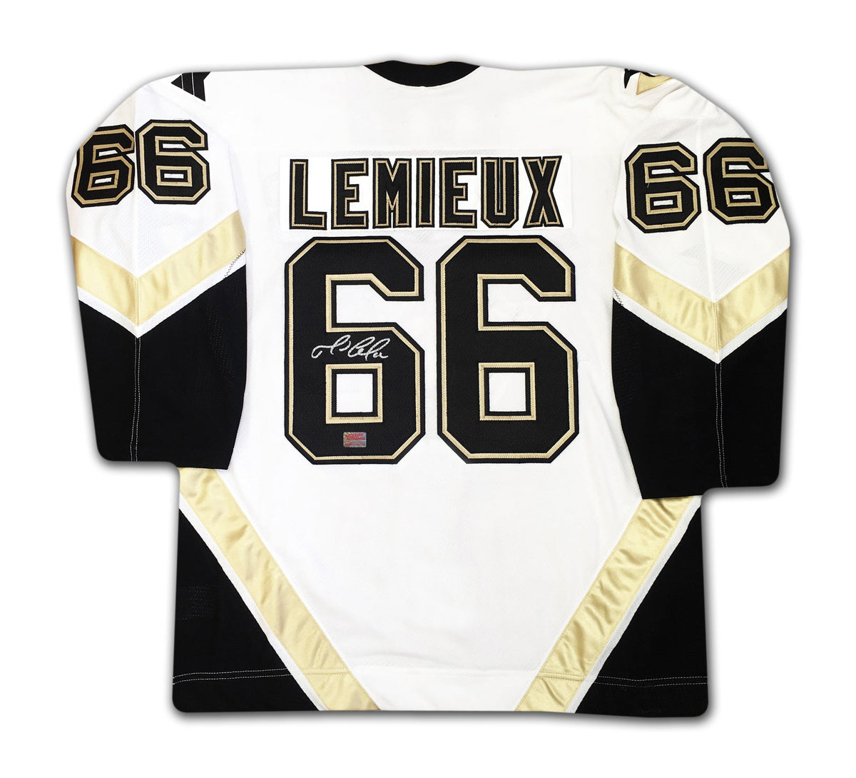 Mario Lemieux Autographed Pittsburgh Penguins White Jersey-2