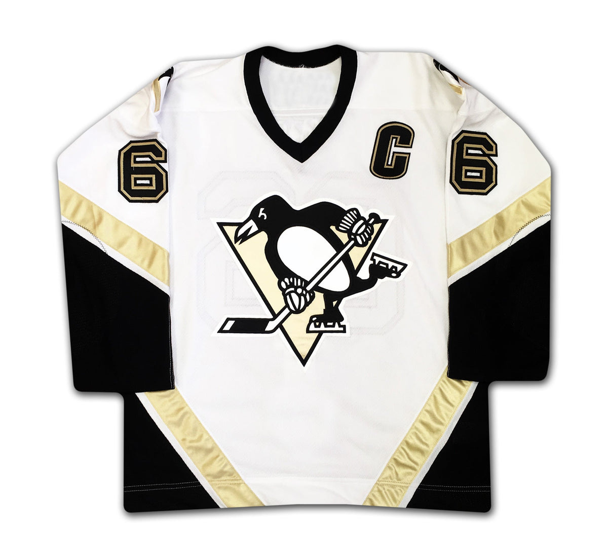 Mario Lemieux Autographed Pittsburgh Penguins White Jersey-3