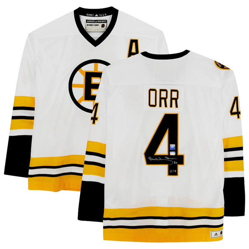 Bobby Orr Signed Boston Bruins White Adidas Jersey #2 of 4-1
