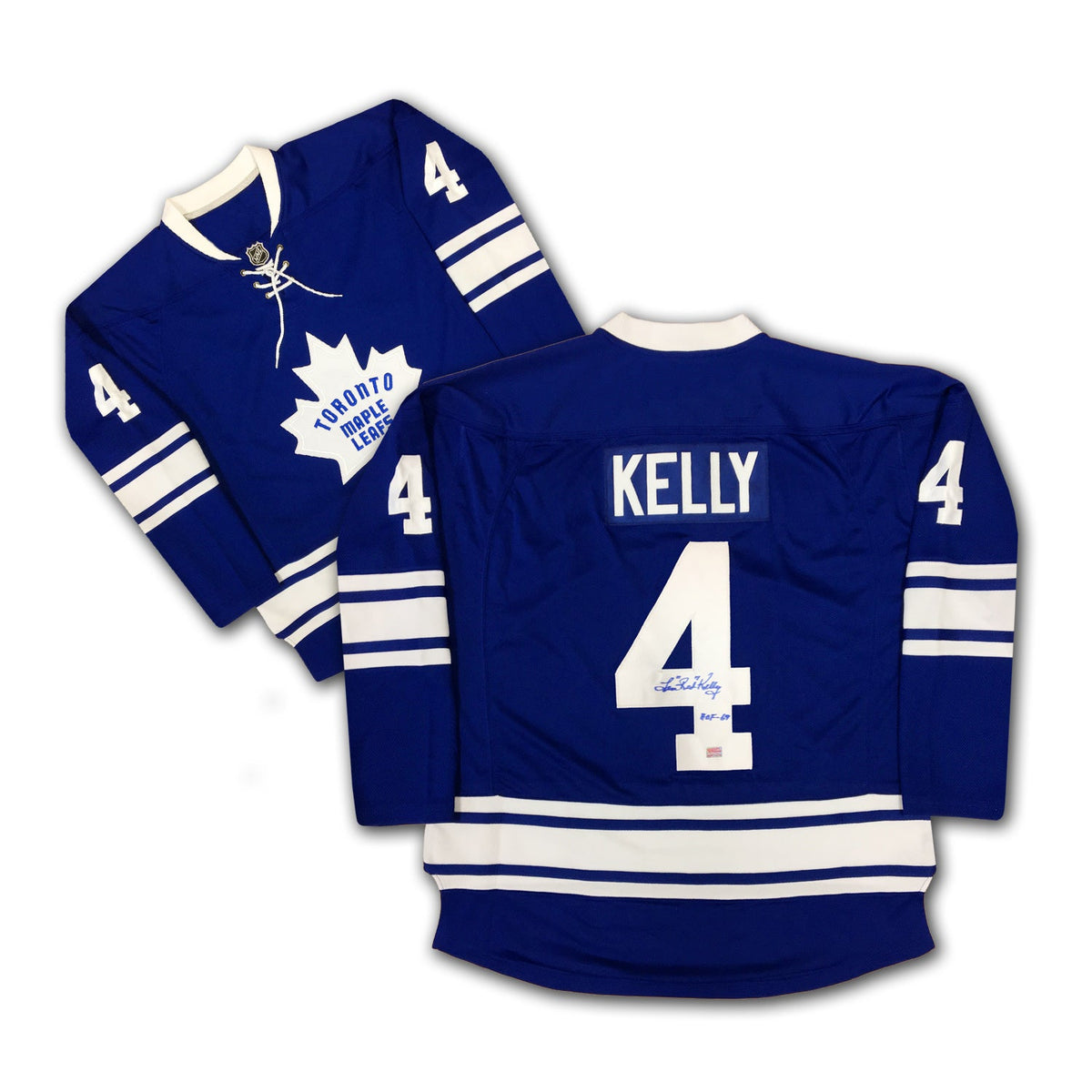 Red Kelly Autographed Toronto Maple Leafs Blue Jersey