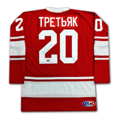 Vladislav Tretiak Autographed Russian CCCP Red Jersey-2