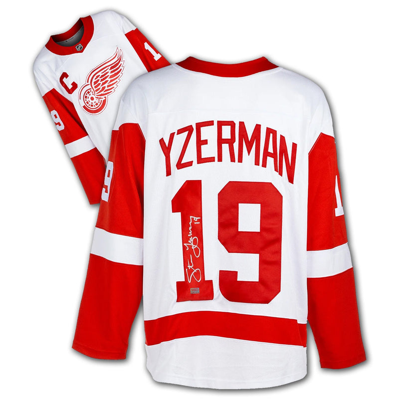 Steve Yzerman Autographed Detroit Red Wings White Jersey-1