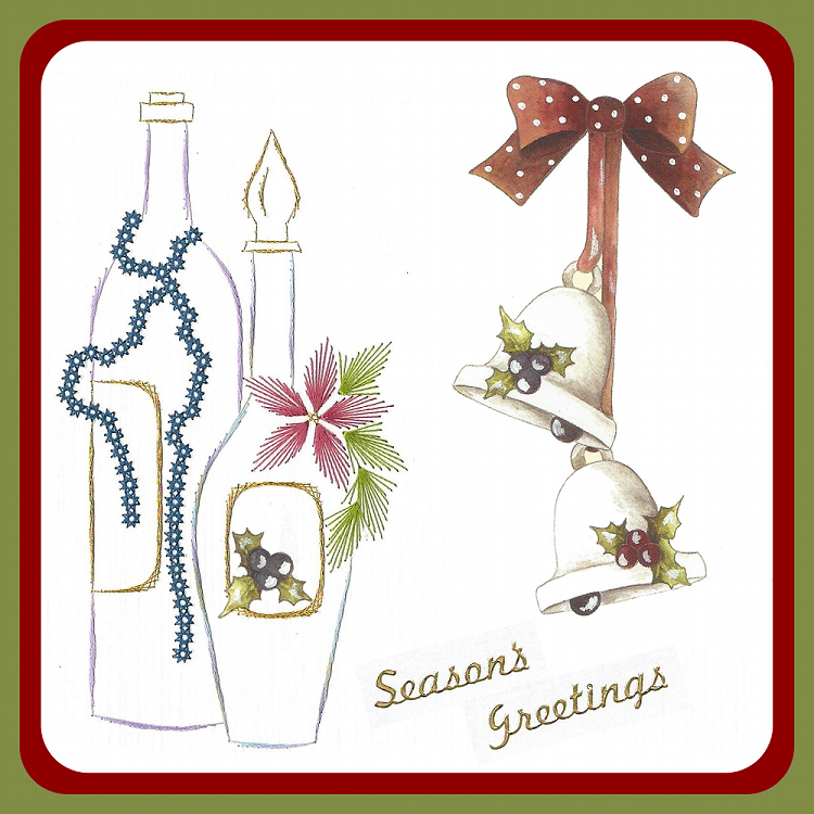 Embroidery Pattern  - Wine Bottles-1