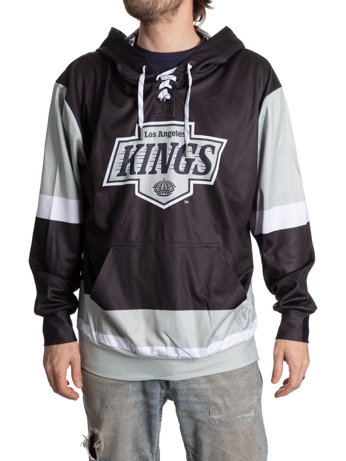 Los Angeles Kings Hockey Lace Hoodie-1