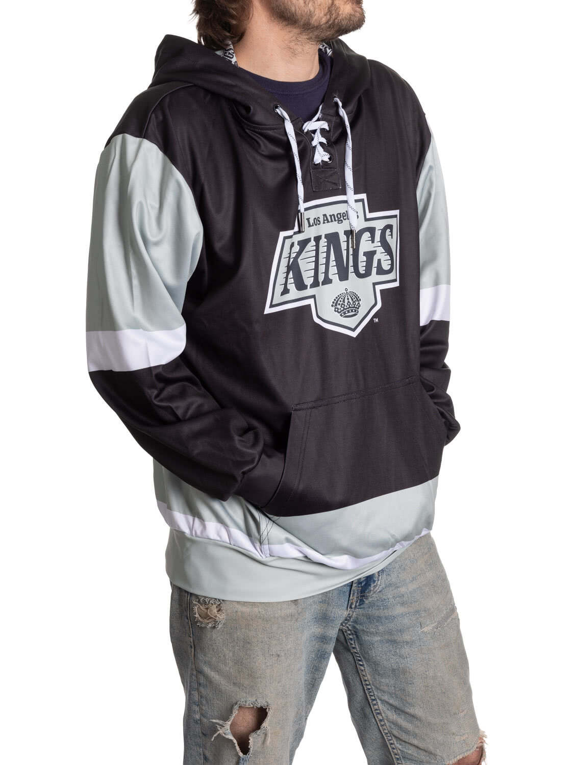 Los Angeles Kings Hockey Lace Hoodie-2