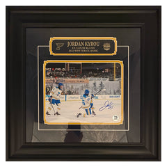 Jordan Kyrou Autographed St. Louis Blues 2022 Winter Classic 8x10 Framed-1
