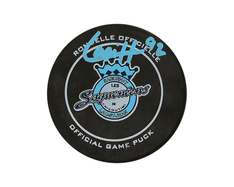 Hendrix Lapierre Autographed Chicoutimi Saguenéens Official Game Puck-1