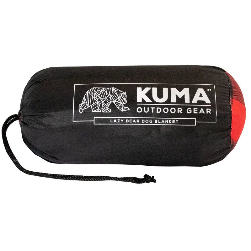 Kuma Lazy Bear Dog Blanket - Red/Black-2