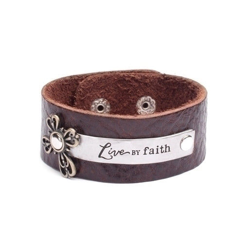Leather "Faith" Bracelet-1