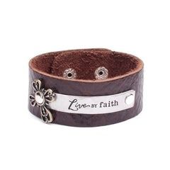 Leather "Faith" Bracelet-1