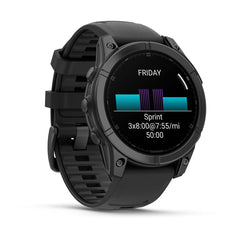 Fēnix® E – 47 mm, AMOLED Slate Gray Steel with Black Silicone Band-3