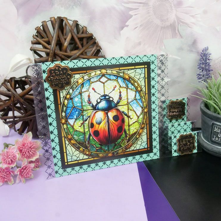 Stained Glass Wonderful Wildlife Luxury Foiled Acetate-5