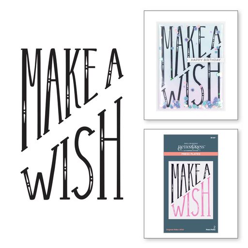 Plaque d'impression diagonale Make a Wish de la collection BetterPress-2