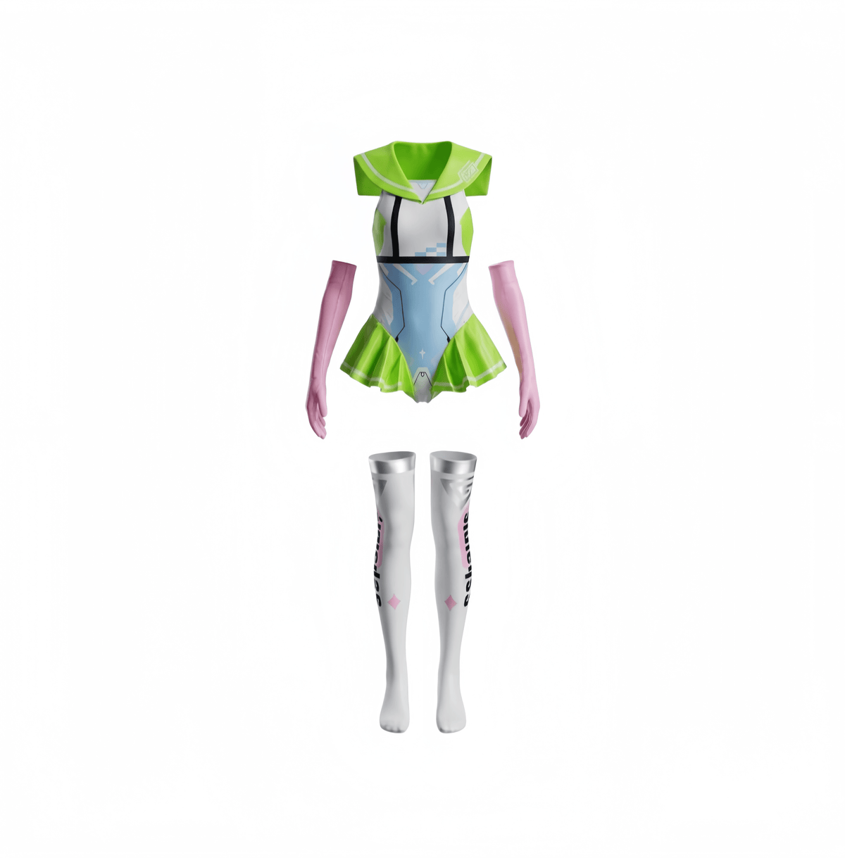 Japanese Anime Girl Spandex Swimwear Racing Suit Wet Suit Race Queen Costume-17