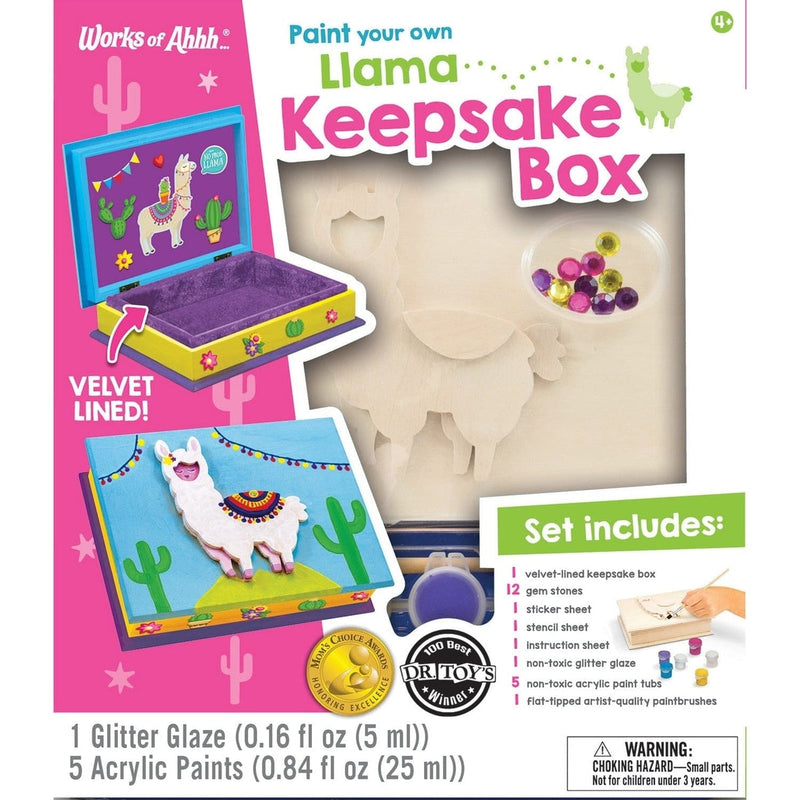 Llama Keepsake Box Wood Craft & Paint Kit-1