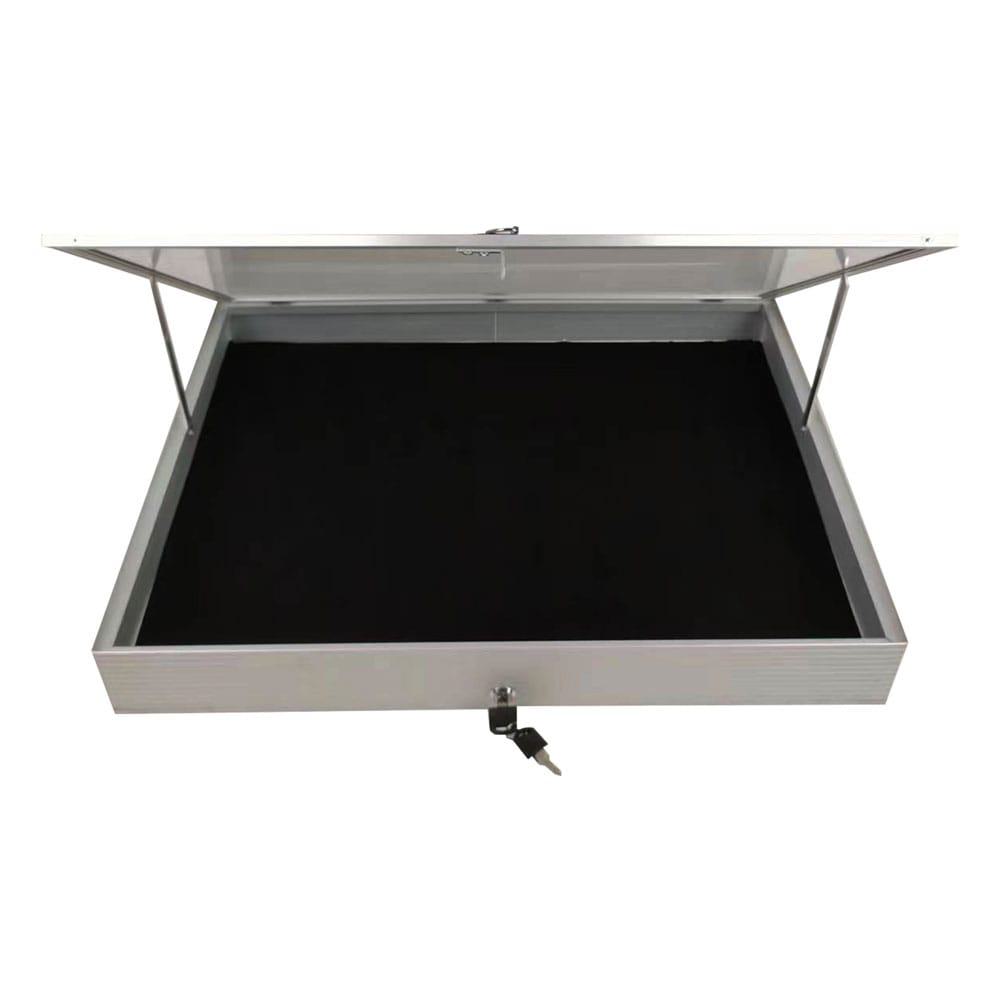 EVORETRO Lockable Display Case 36 x 24 x 4" Silver– Secure Showcase for Collectibles-1