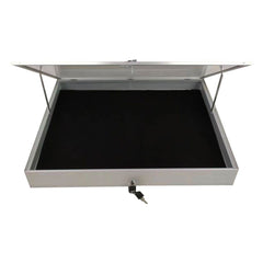 EVORETRO Lockable Display Case 36 x 24 x 4" Silver– Secure Showcase for Collectibles-1