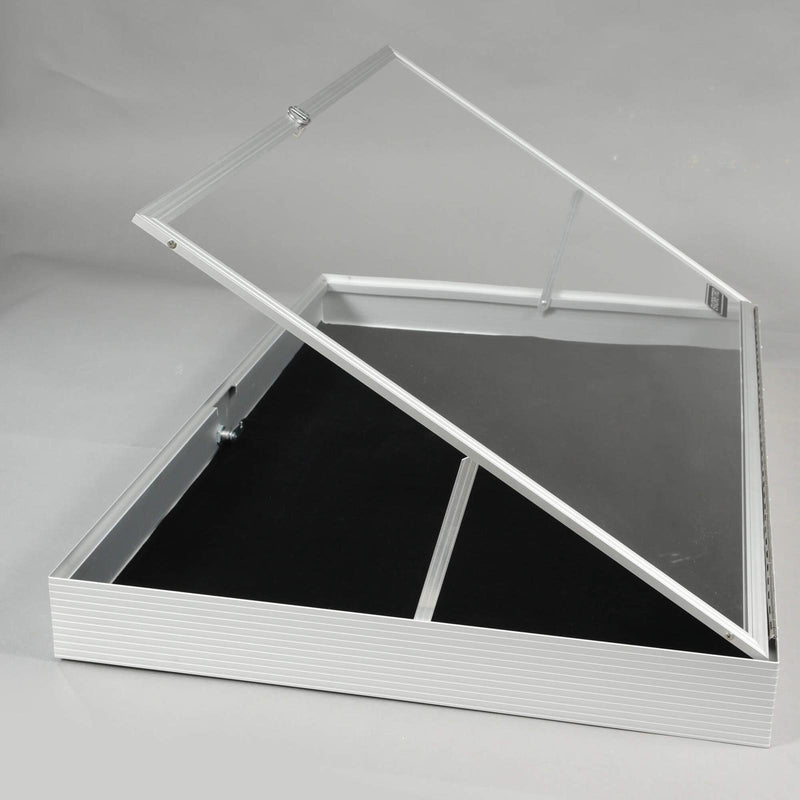 EVORETRO Lockable Display Case 36 x 24 x 4" Silver– Secure Showcase for Collectibles-11