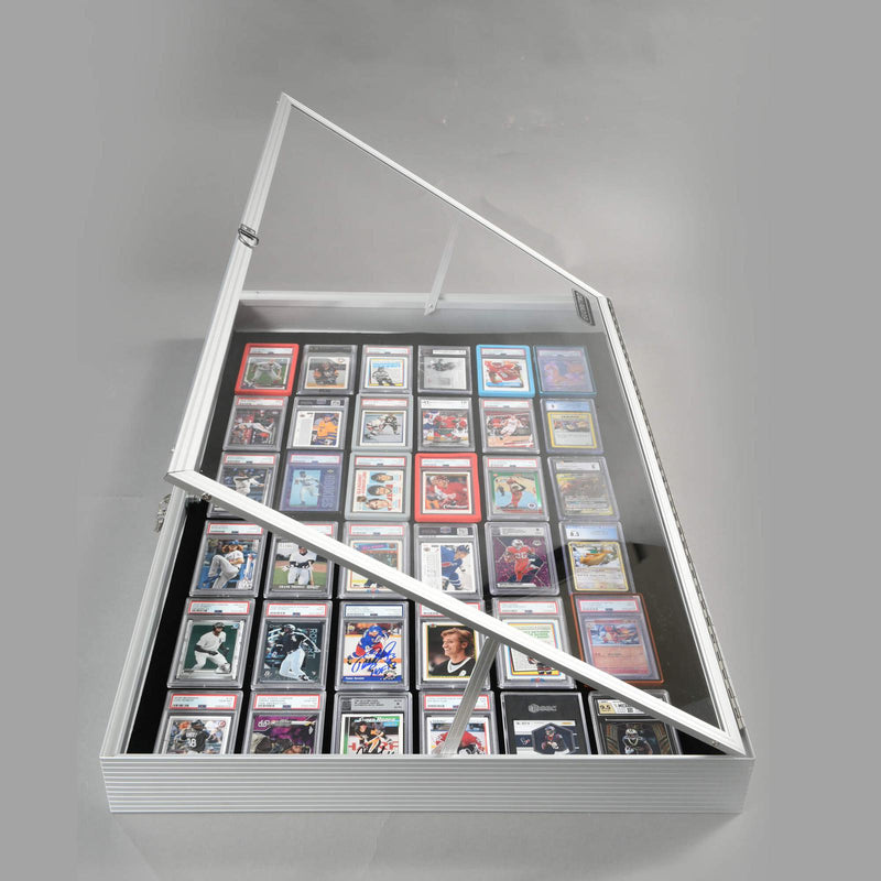 EVORETRO Lockable Display Case 36 x 24 x 4" Silver– Secure Showcase for Collectibles-7