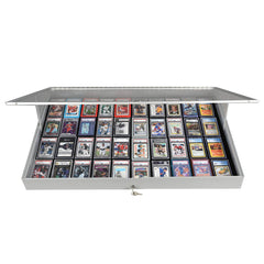 EVORETRO Lockable Display Case 36 x 24 x 4" Silver– Secure Showcase for Collectibles-10