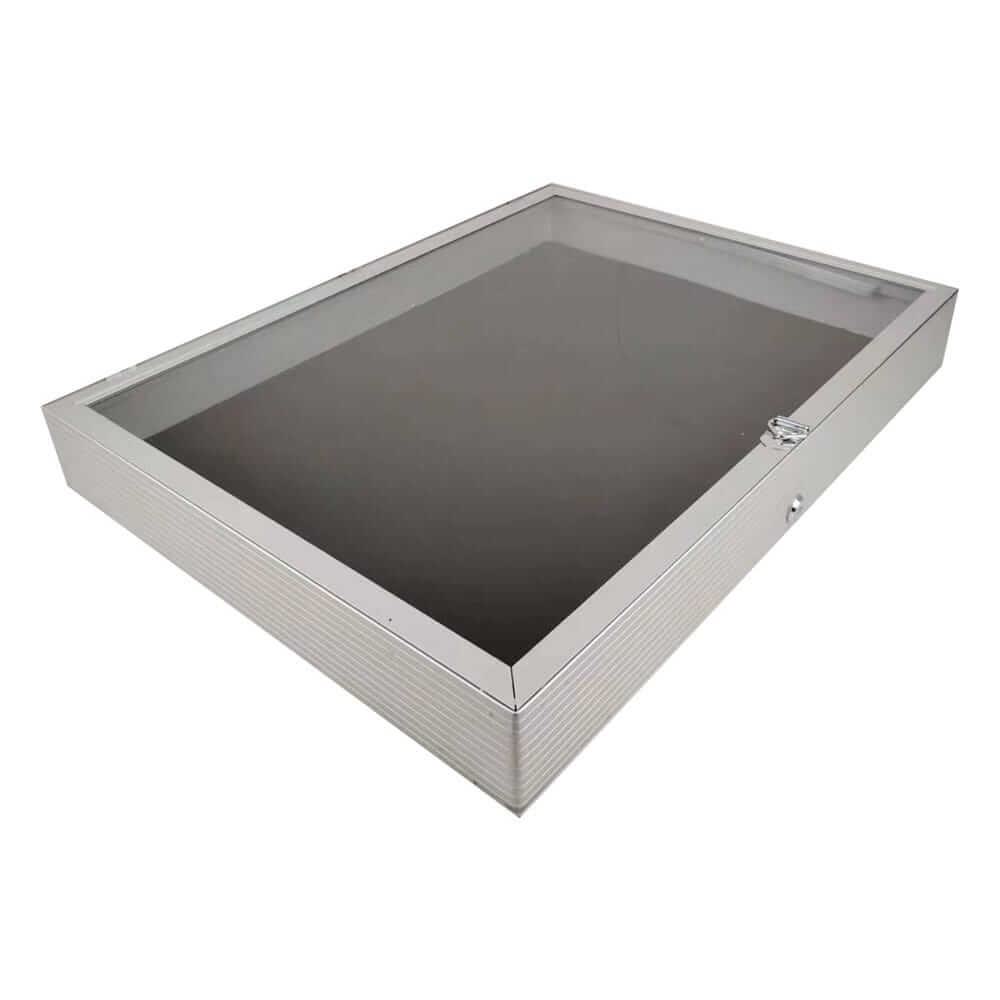 EVORETRO Lockable Display Case 36 x 24 x 4" Silver– Secure Showcase for Collectibles-5