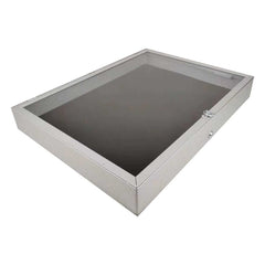 EVORETRO Lockable Display Case 36 x 24 x 4" Silver– Secure Showcase for Collectibles-5
