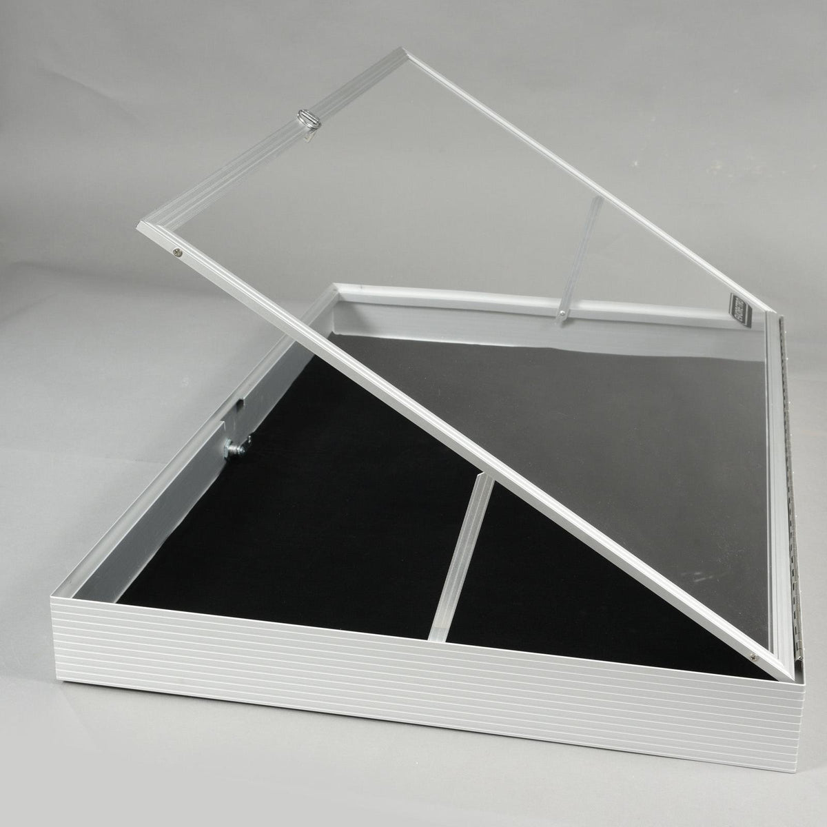 EVORETRO Lockable Display Case 36 x 24 x 4" Silver– Secure Showcase for Collectibles-2