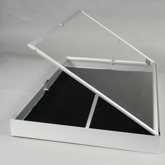 EVORETRO Lockable Display Case 36 x 24 x 4" Silver– Secure Showcase for Collectibles-2