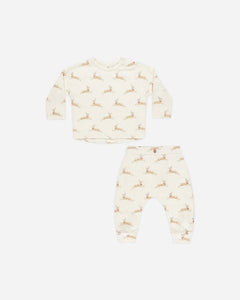 Long Sleeve Tee + Pant Set | Reindeer | Rylee & Cru-1