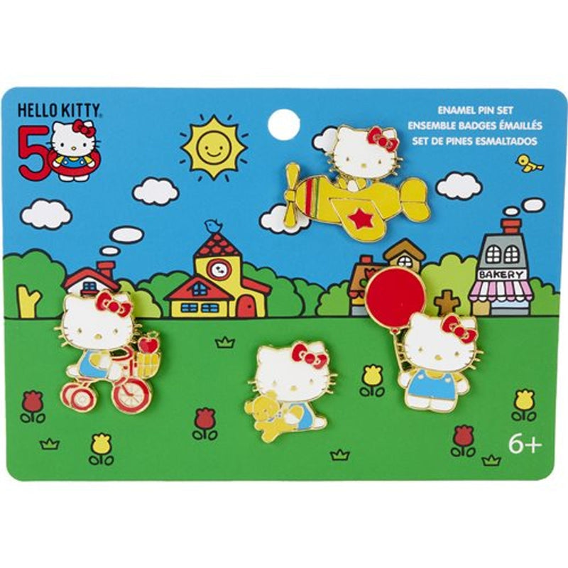 Loungefly Hello Kitty 50th Anniversary Classic 4pc Pin Set-1