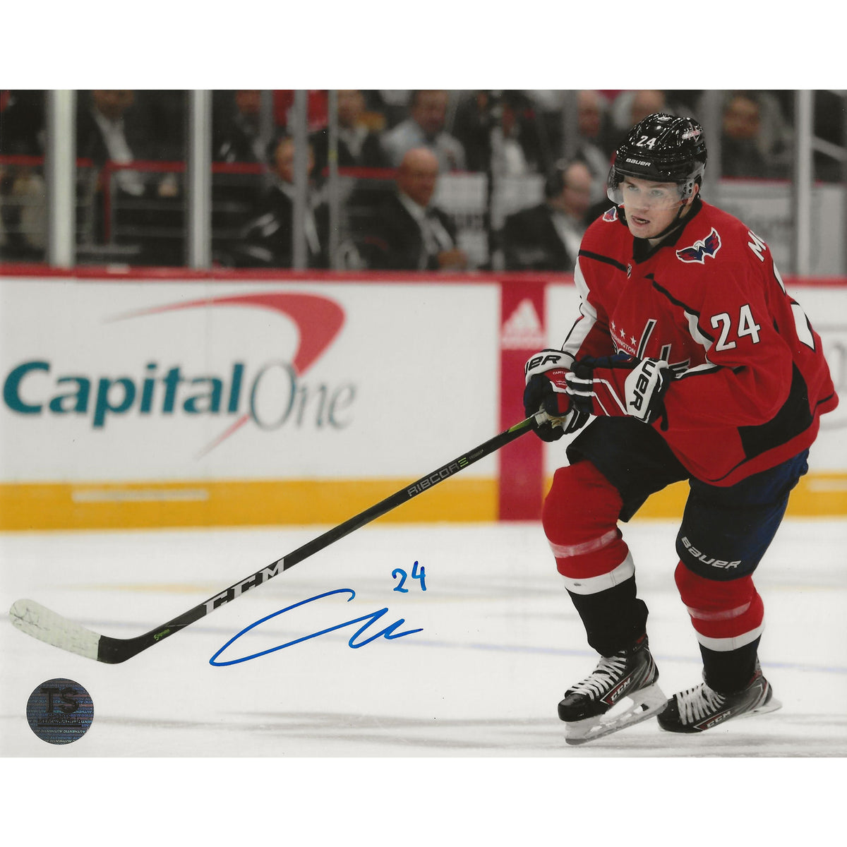 Connor McMichael Autographed Washington Capitals Skating 8x10 Photo-1
