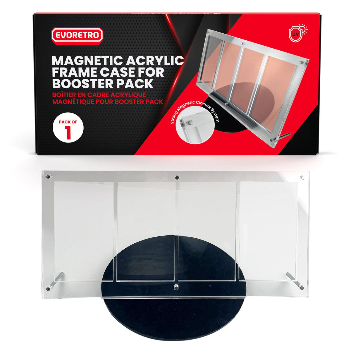 EVORETRO Magnetic Acrylic Booster Pack Display Case 4-Slot-2