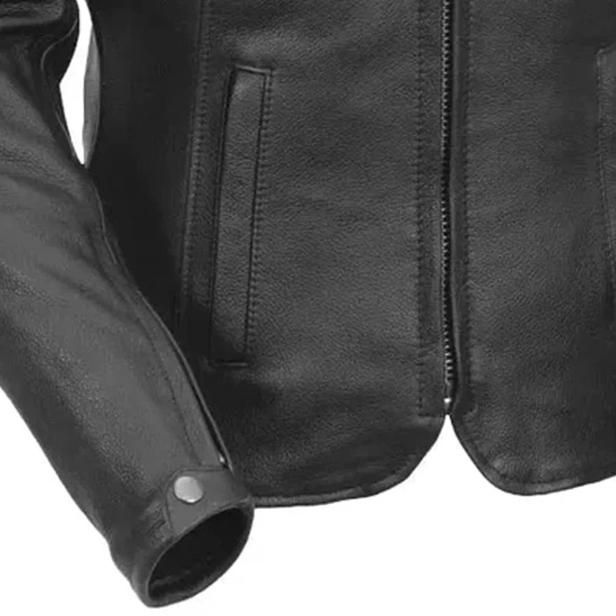 Women's Motorcycle Jacket. Vented Cowhide with Zip-Out Thermal Liner-5