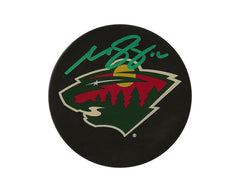 Matthew Boldy Autographed Minnesota Wild Souvenir Puck-1