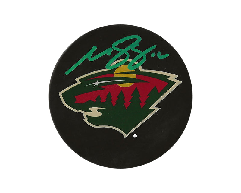 Matthew Boldy Autographed Minnesota Wild Souvenir Puck-1