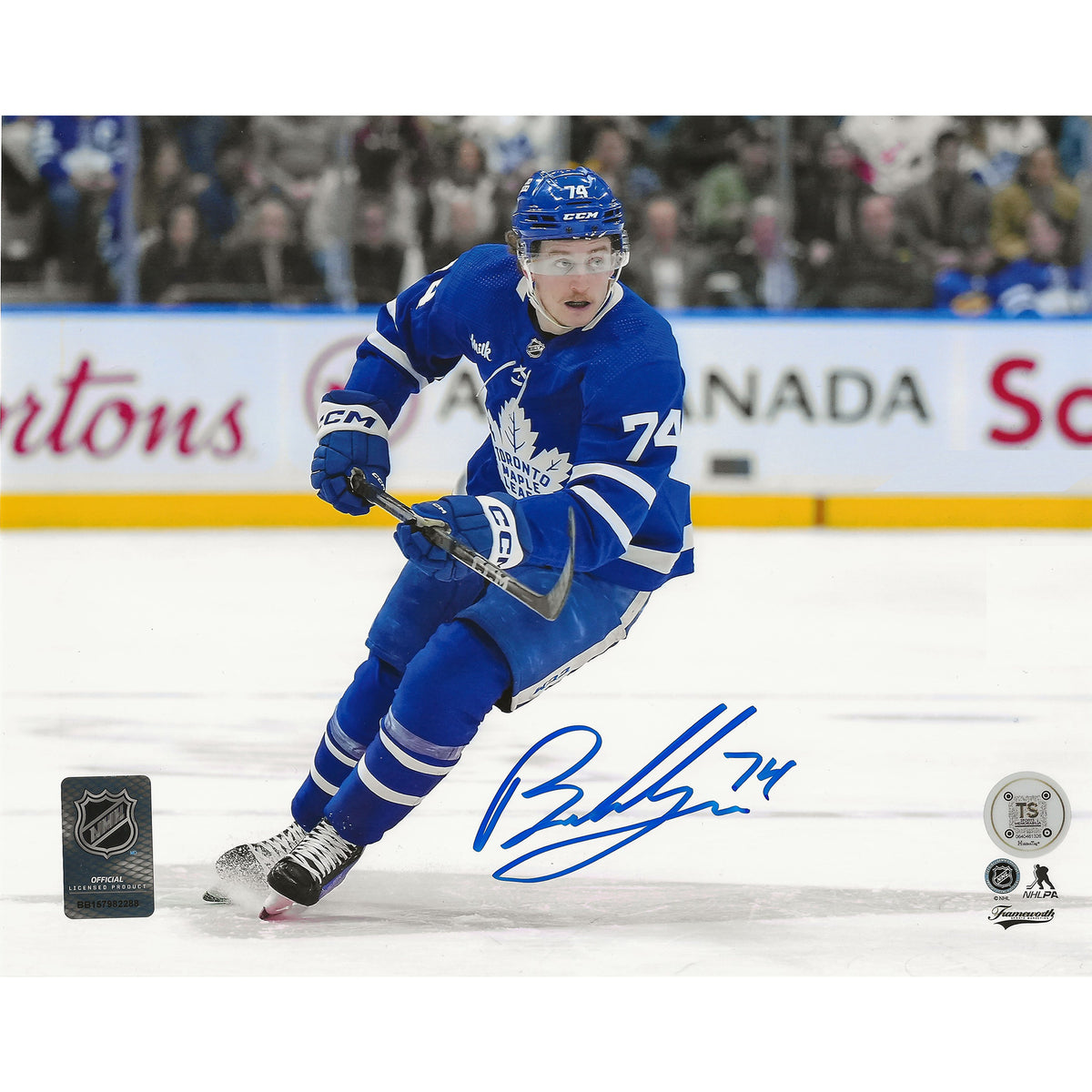 Bobby McMann Autographed Toronto Maple Leafs Skating 8x10 Photo-1