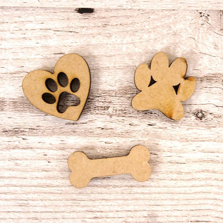 Hearts, Bones & Pawprints MDF Shapes-1