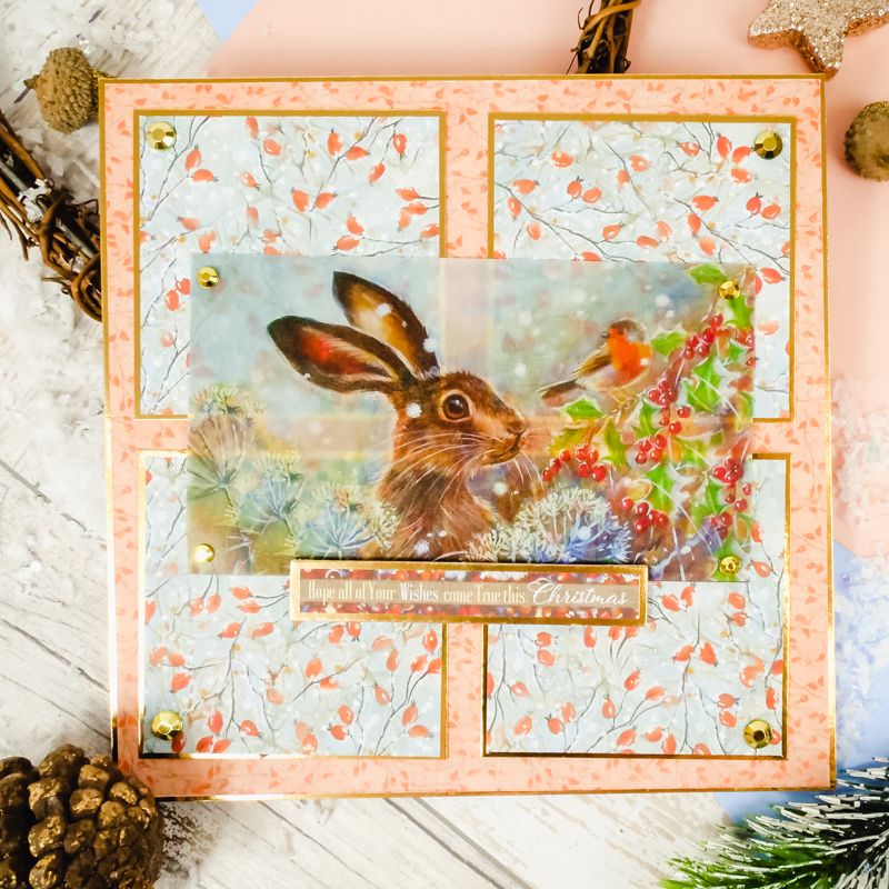 Meadow Hares At Wintertime Printed Parchment-2