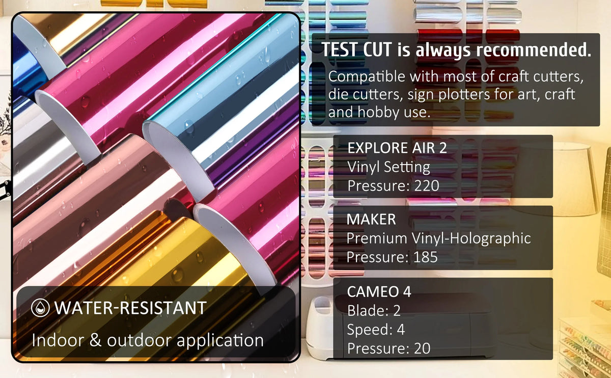 TeckWrap Mirror Chrome Adhesive Vinyl - Light Gold | Elevate Your Crafts with Lustrous Brilliance-2