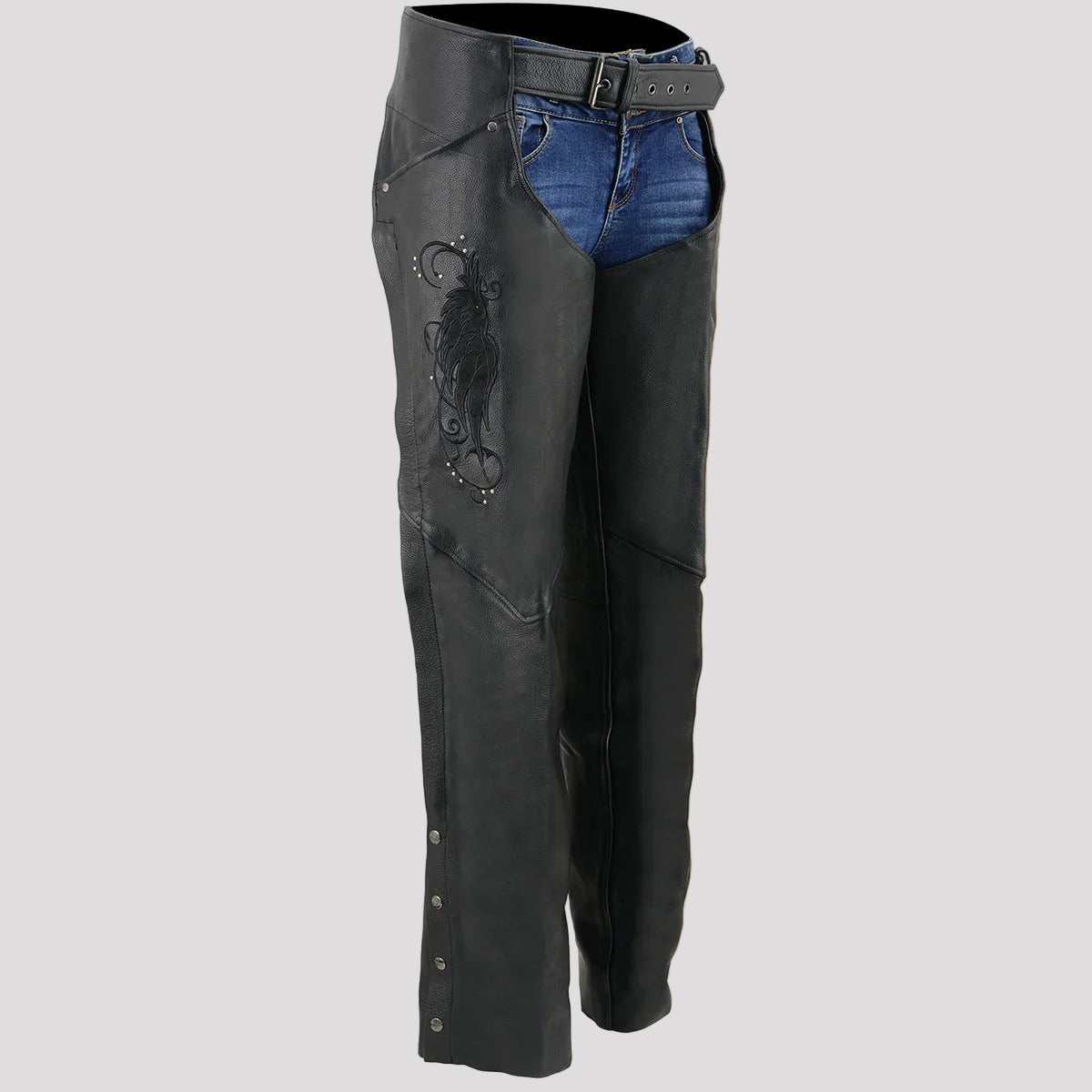 BOL/Open Road Women's Suede Wing Design Leather Chaps-1