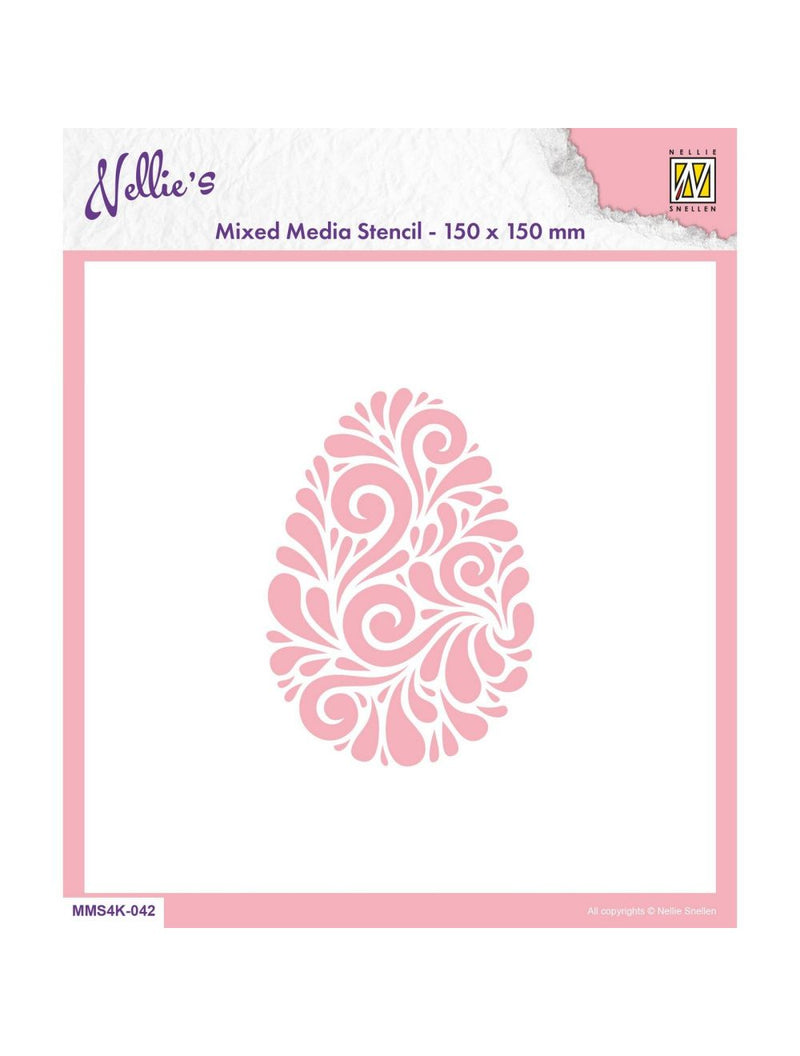 Nellie Snellen • Stencil 15x15cm Doodle Egg-1