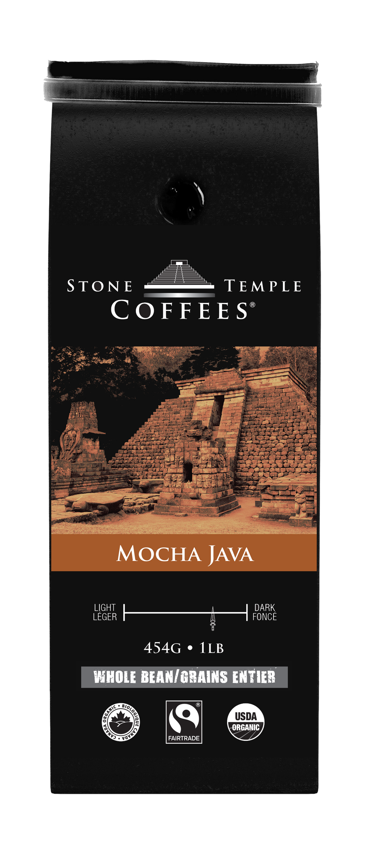 Mocha Java - Whole Bean, Medium Roast, Certified Organic OCIA / Fairtrade Coffee 1lb/454g-2